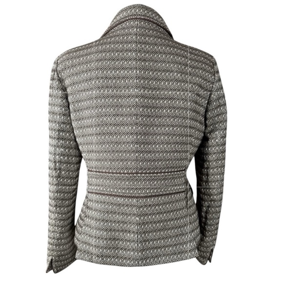 TALBOTS Tweed Blazer in Brown & Crème, Two Button Front, Pockets, Lined, Size 8. - Picture 2 of 10